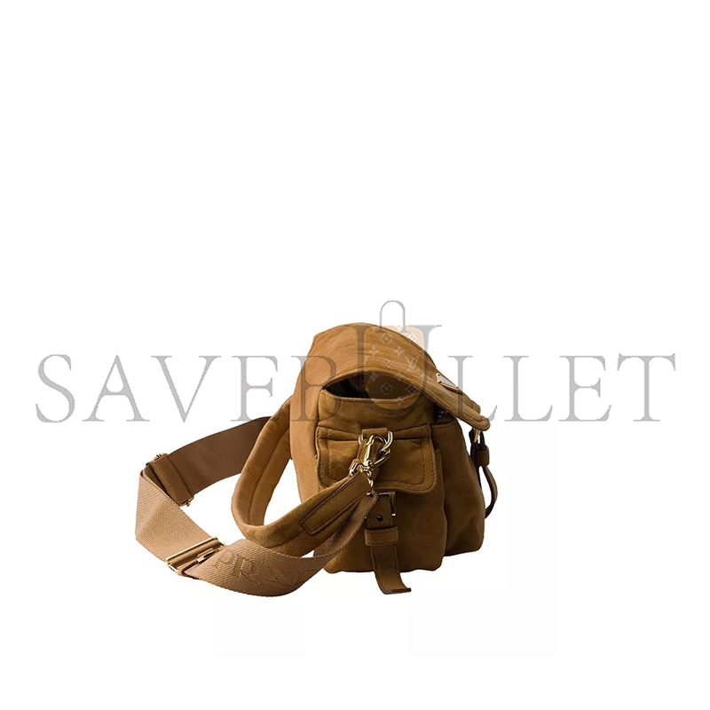 PRADA EXPLORE MEDIUM SUEDE LEATHER SHOULDER BAG 1BD394 (30*14*10cm) 